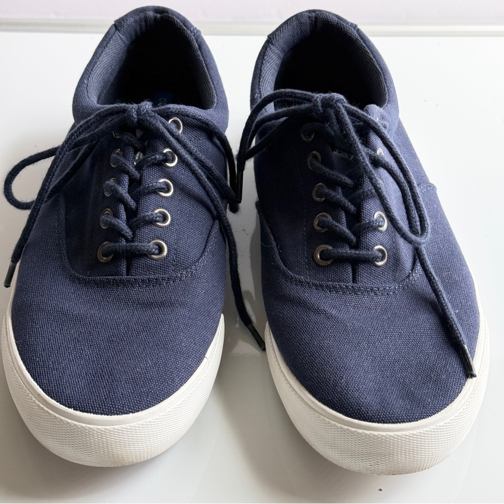 St. John's Bay Northport Boat Shoes Size Men 10M Navy Blue Canvas Sneakers - Picture 3 of 9